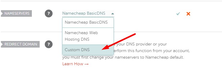 Изменение DNS домена Namecheap.com 